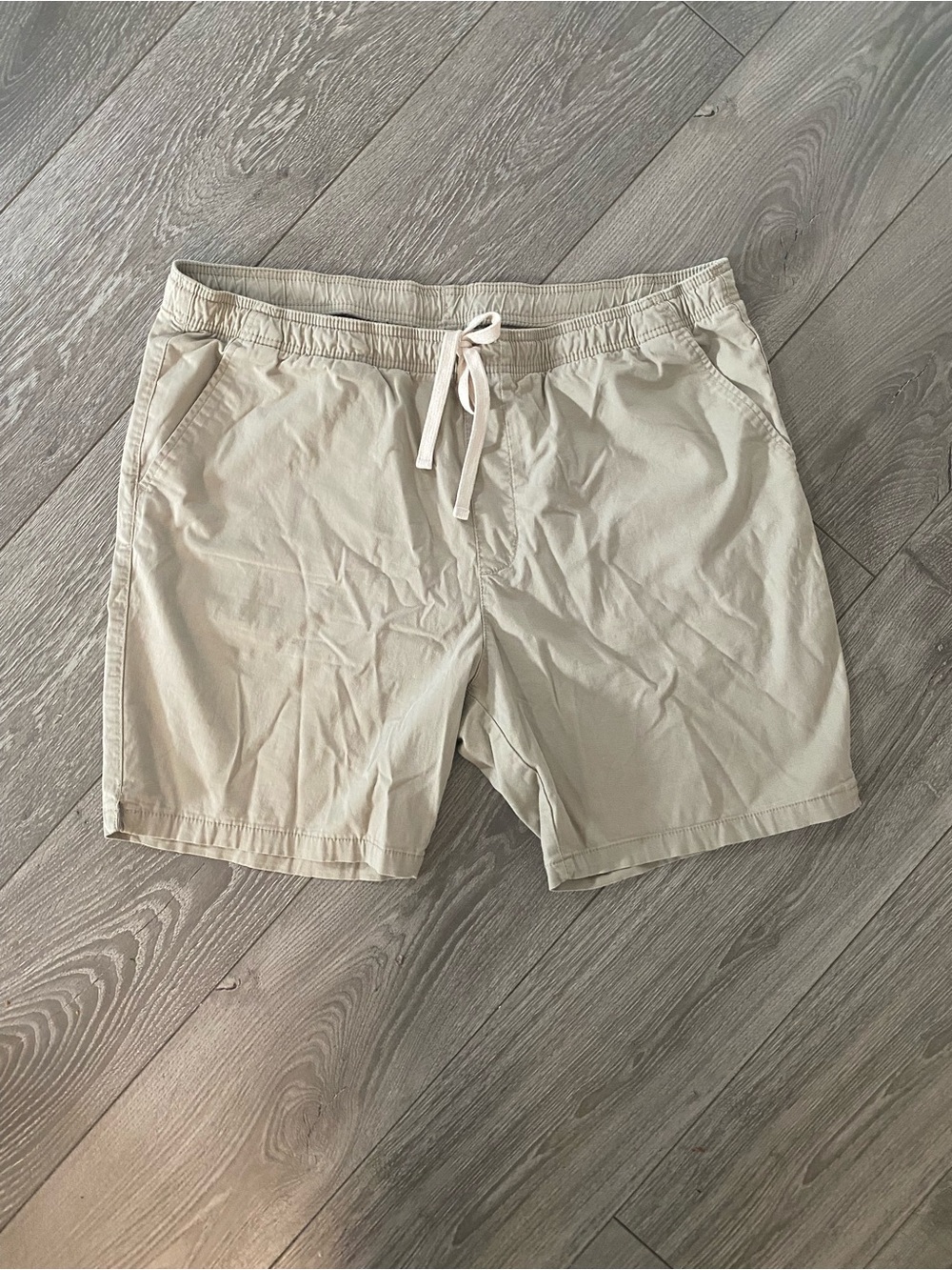 Goodfellow & co Neutral Drawstring Cotton Shorts - Light Beige